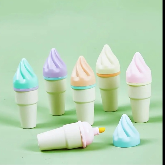Ice cream cone mini fluorescent highlighters NWT - Picture 3 of 8